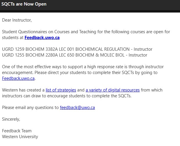 Instructor Check Response Rate Email